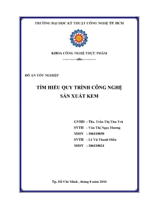 Luận văn tìm hiểu quy trình công nghệ sản xuất kem