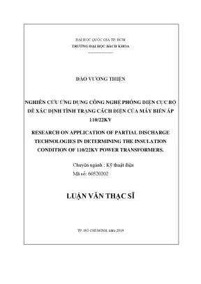 Luận văn thạc sĩ kỹ thuật điện nghiên cứu ứng dụng công nghệ phóng điện cục bộ để xác định tình trạng cách điện của máy biến áp 110