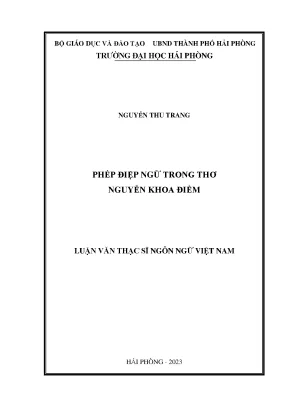 Luận văn thạc sĩ ngôn ngữ việt nam phép điệp ngữ trong thơ nguyễn khoa điềm