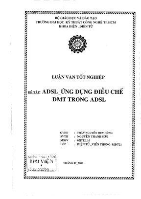 Luận văn tốt nghiệp adsl ứng dụng điều chế dmt trong adsl