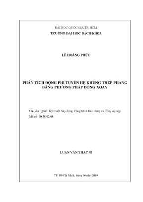 Luận văn thạc sĩ kỹ thuật xây dựng phân tích động phi tuyến hệ khung thép phẳng bằng phương pháp đồng xoay