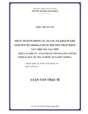 Luận văn thạc sĩ kỹ thuật cơ khí động lực phân tích ổn định lắc ngang xe khách ghế ngồi wenda doosan bằng phương pháp động lực học đa vật thể