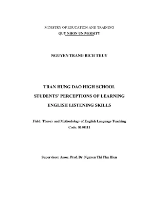 Luận văn thạc sĩ lý thuyết và phương pháp giảng dạy tiếng anh tran hung dao high school students perceptions of learning english listening skills nhận thức về việc học kĩ năng nghe tiếng anh của học sinh trường thpt trần hưng đạo