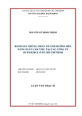 Luận văn thạc sĩ quản lý xây dựng đánh giá những nhân tố ảnh hưởng đến năng suất làm việc tại các công ty outsource ở tp hồ chí minh