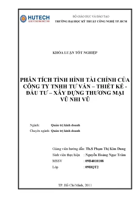 Luận văn phân tích tình hình tài chính của công ty tnhh tư vấn thiết kế đầu tư xây dựng vũ nhi vũ