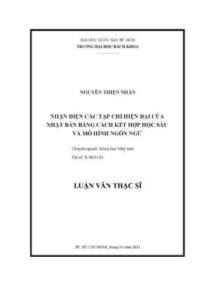 Luận văn thạc sĩ khoa học máy tính nhận diện các tạp chí hiện đại của nhật bản bằng cách kết hợp học sâu và mô hình ngôn ngữ