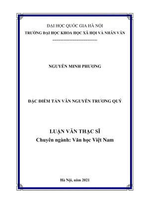 Luận văn thạc sĩ văn học đặc điểm tản văn nguyễn trương quý