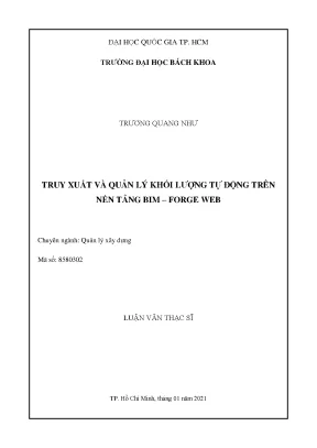 Luận văn thạc sĩ quản lý xây dựng truy xuất và quản lý khối lượng tự động trên nền tảng bimforge web