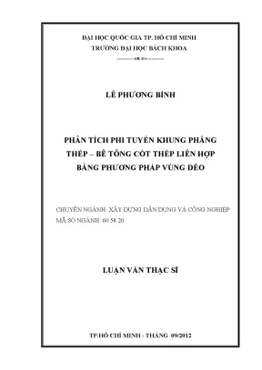 Luận văn thạc sĩ kỹ thuật xây dựng phân tích phi tuyến khung phẳng thép bê tông cốt thép liên hợp bằng phương vùng dẻo