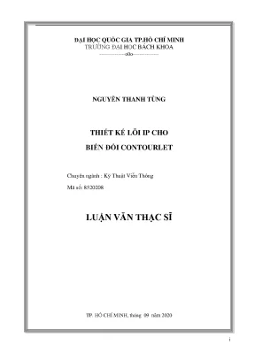 Luận văn thạc sĩ kỹ thuật viễn thông thiết kế lõi ip cho biến đổi contourlet