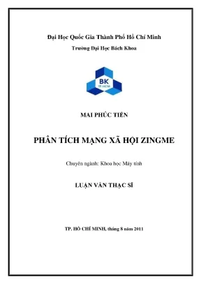 Luận văn thạc sĩ khoa học máy tính phân tích mạng xã hội zingme