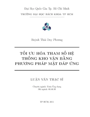 Luận văn thạc sĩ toán ứng dụng tối ưu hóa tham số hệ thống kho vận bằng phương pháp mặt đáp ứng