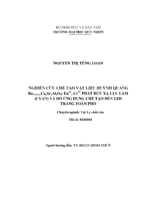 Luận văn thạc sĩ vật lý chất rắn nghiên cứu chế tạo vật liệu huỳnh quang ba1x ycaxsryal2o4 eu2 cr3 phát bức xạ lục lam cyan và đỏ ứng dụng chế tạo đèn led trắng toàn phổ