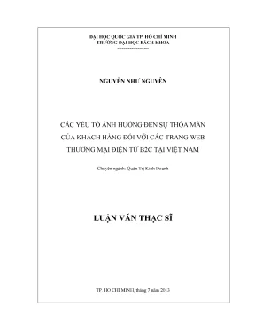 Luận văn thạc sĩ quản trị kinh doanh các yếu tố ảnh hưởng đến sự thỏa mãn của khách hàng đối với các trang web thương mại điện tử b2c tại việt nam