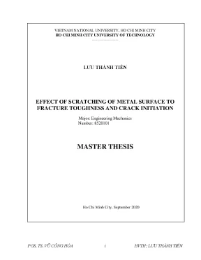 Luận văn thạc sĩ cơ kỹ thuật effect of scratching of metal surface to fracture toughness and crack initiation