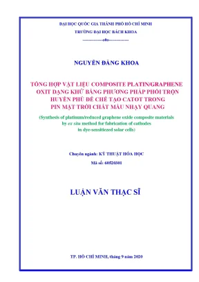 Luận văn thạc sĩ kỹ thuật hóa học tổng hợp vật liệu composite platin