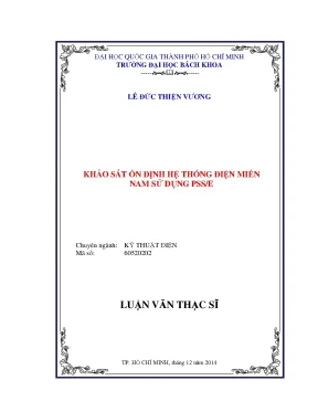 Luận văn thạc sĩ kỹ thuật điện khảo sát ổn định hệ thống điện miền nam sử dụng pss