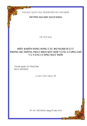Luận văn thạc sĩ kỹ thuật điện điều khiển song song các bộ nghịch lưu trong hệ thống phát điện kết hợp năng lượng gió và năng lượng mặt trời