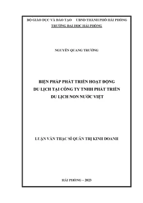 Luận văn thạc sĩ quản trị kinh doanh biện pháp phát triển hoạt động du lịch tại công ty tnhh phát triển du lịch non nước việt