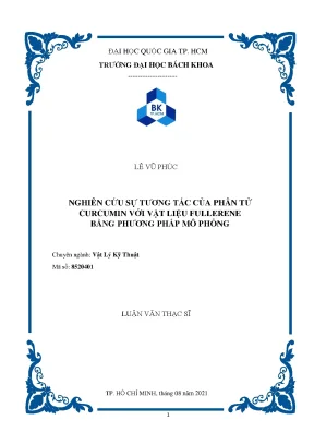 Luận văn thạc sĩ vật lý kỹ thuật nghiên cứu sự tương tác của phân tử curcumin với vật liệu fullerene bằng phương pháp mô phỏng