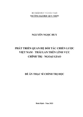 Luận văn thạc sĩ chính trị học phát triển quan hệ đối tác chiến lược việt nam thái lan trên lĩnh vực chính trị ngoại giao