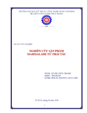 Luận văn nghiên cứu sản phẩm marmalade từ trái tắc