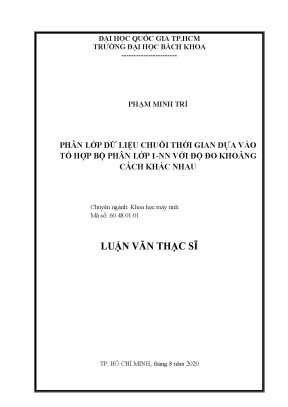 Luận văn thạc sĩ khoa học máy tính phân lớp dữ liệu chuỗi thời gian dựa vào tổ hợp bộ phân lớp 1 nn với độ đo khoảng cách khác nhau