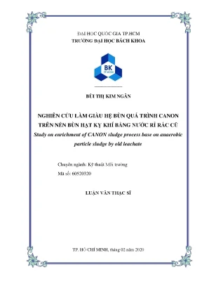 Luận văn thạc sĩ kỹ thuật môi trường nghiên cứu làm giàu hệ bùn quá trình canon trên nền bùn hạt kỵ khí bằng nước rỉ rác cũ