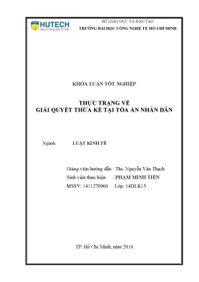 Luận văn thực trạng về giải quyết thừa kế tại tòa án nhân dân