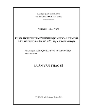 Luận văn thạc sĩ kỹ thuật xây dựng phân tích phi tuyến hình học kết cấu tấm