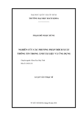 Luận văn thạc sĩ khoa học máy tính nghiên cứu các phương pháp trích xuất thông tin trong ảnh tài liệu và ứng dụng
