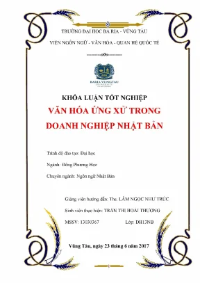 Luận văn tốt nghiệp văn hóa ứng xử trong doanh nghiệp nhật bản