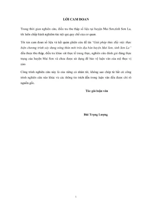 Luận văn thạc sĩ quản lý kinh tế giải pháp thúc đẩy việc thực hiện chương trình xây dựng nông thôn mới trên địa bàn huyện mai sơn tỉnh sơn la