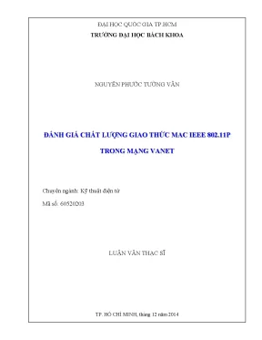 Luận văn thạc sĩ kỹ thuật điện tử đánh giá chất lượng giao thức mac ieee 802 11p trong mạng vanet
