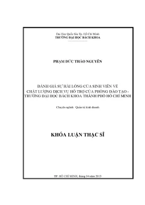Luận văn thạc sĩ quản trị kinh doanh đánh giá sự hài lòng của sinh viên về chất lượng dịch vụ hỗ trợ của phòng đào tạo trường đại học bách khoa tp hồ chí minh