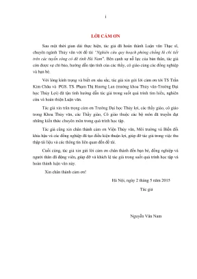 Luận văn thạc sĩ thủy văn học nghiên cứu quy hoạch phòng chống lũ chi tiết trên các tuyến sông có đê tỉnh hà nam
