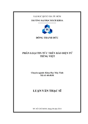 Luận văn thạc sĩ khoa học máy tính phân loại tin tức trên báo điện tử tiếng việt