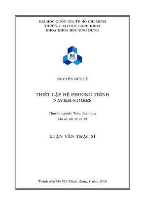 Luận văn thạc sĩ toán ứng dụng thiết lập hệ phương trình navierstokes