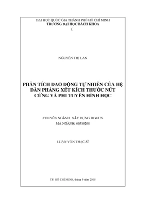 Luận văn thạc sĩ kỹ thuật xây dựng phân tích dao động tự nhiên của hệ dàn phẳng xét kích thước nứt cứng và phi tuyến hình học