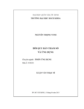 Luận văn thạc sĩ toán ứng dụng hồi quy bán thấm số và ứng dụng