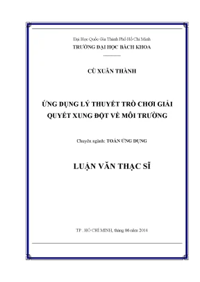 Luận văn thạc sĩ toán ứng dụng ứng dụng lý thuyết trò chơi giải quyết xung đột về môi trường
