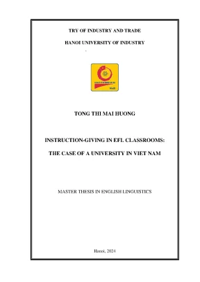Luận văn thạc sĩ instruction giving in efl classrooms the case of a university in viet nam