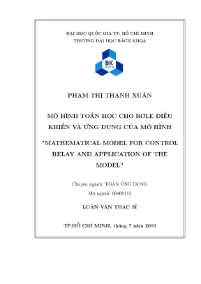 Luận văn thạc sĩ toán ứng dụng mô hình toán học cho rơle điều khiển và ứng dụng của mô hình