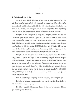 Luận văn thạc sĩ xây dựng công trình thủy nghiên cứu đề xuất giải pháp công trình hợp lý cho kè bờ tả sông lam