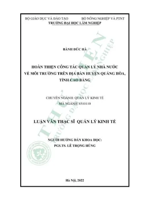Luận văn thạc sĩ quản lý kinh tế nghiên cứu thực trạng và đề xuất giải pháp quản lý tài nguyên rừng tại khu rừng phòng hộ phu phừng tỉnh luông pha bang nước chdcnd lào