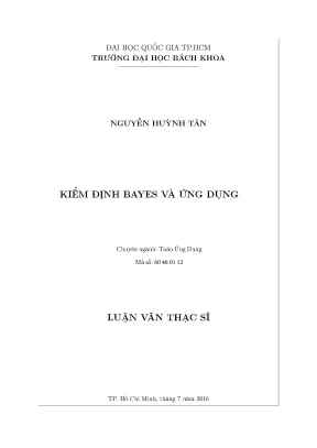 Luận văn thạc sĩ toán ứng dụng kiểm định bayes và ứng dụng