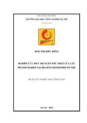 Luận văn thạc sĩ nghiên cứu mức độ tuân thủ thuế của các doanh nghiệp tại địa bàn thành phố hà nội