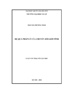 Luận văn thạc sĩ luật hệ quả pháp lý của chuyển đổi giới tính
