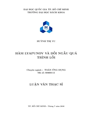 Luận văn thạc sĩ toán ứng dụng hàm lyapunov và đối ngẫu quá trình lồi