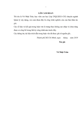 Luận văn thạc sĩ quản lý xây dựng nâng cao công tác quản lý chi phí các dự án đầu tư xây dựng tại ban quản lý dự án thuộc công ty cổ phần cấp nước nhà bè